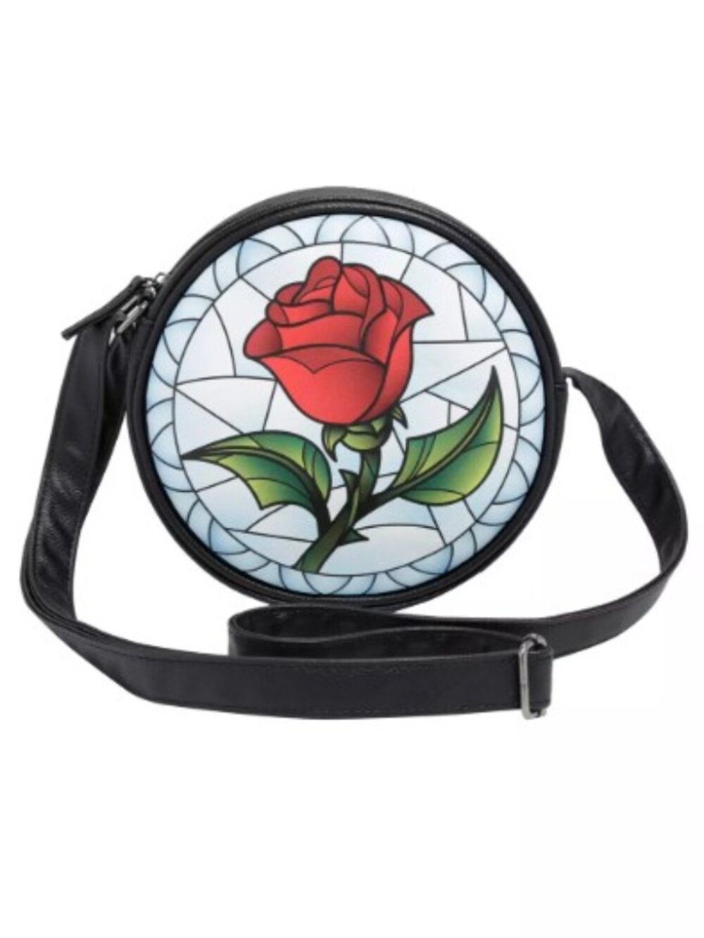 Disney Beauty And the Beast Stained Glass Enchanted Rose Crossbody Bag